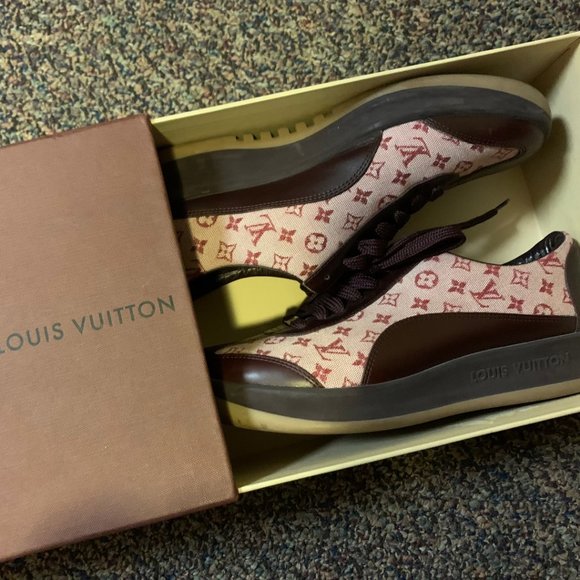 Vintage Louis Vuitton Monogram Canvas Sneakers in Red - Picture 4 of 5